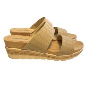 Easy Street Size US 8.5M Women Wedge Heel Slide Sandals Maryann Taupe Croco